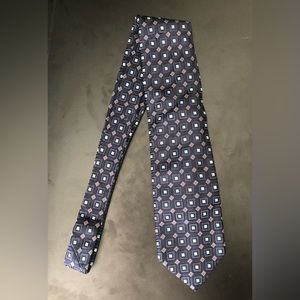 Ermenegildo Zegna Navy Jacquard Silk Diamond Check Print Tie Designer